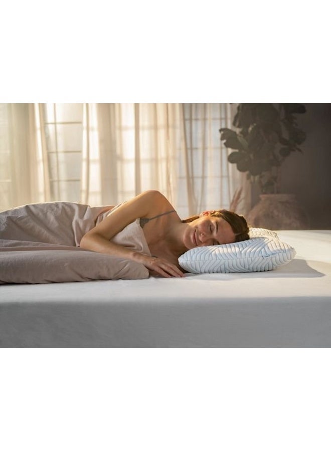TEMPUR Symphony SmartCool Pillow – Made with TEMPUR® Material with Cooling Technology – Dual-Sided Sloped Design for Neck, Head & Shoulder Support – Ideal for Back & Side Sleepers – Pressure Relief, M - Image 4